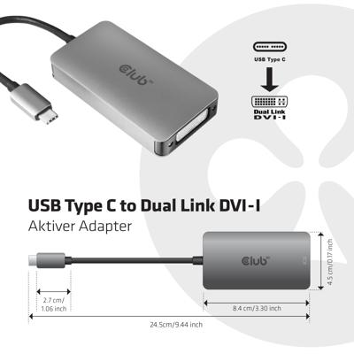Club 3D USB Type C to DVI-I DUAL LINK Active Adapter Club 3D USB Type C to DVI-I DUAL LINK Active Adapter