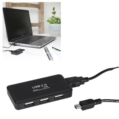 Q-Link USB Hub 2.0 4 Poorten + USB Kabel Zwart Q-Link USB Hub 2.0 4 Poorten + USB Kabel Zwart