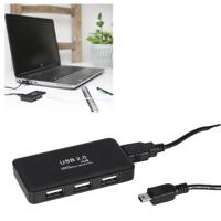 Q-Link USB Hub 2.0 4 Poorten + USB Kabel Zwart - thumbnail