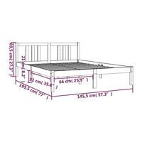 Bedframe massief hout grijs 140x190 cm - thumbnail