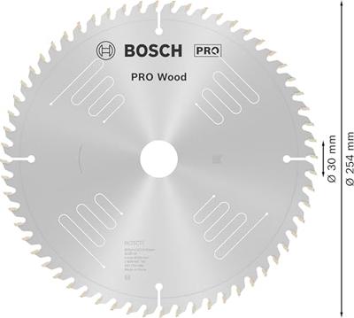 Bosch Accessories Optiline Wood 2608641765 Hardmetaal-cirkelzaagblad 254 x 30 x 3.2 mm Aantal tanden: 60 1 stuk(s)