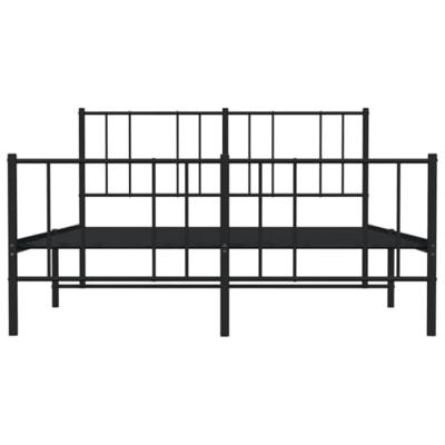Bedframe met hoofd- en voeteneinde metaal zwart 150x200 cm - thumbnail