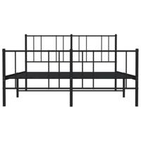 Bedframe met hoofd- en voeteneinde metaal zwart 120x190 cm - thumbnail
