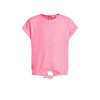 WE Fashion T-shirt met stippen roze/wit - thumbnail