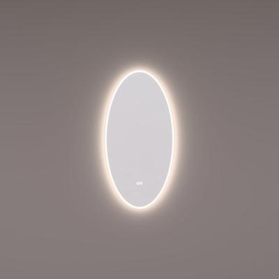 HIPP Design spiegel Ovaal LED Verlichting Direct en Indirect Verticaal 45 x 90 x 3 cm met Touch Dimmer. Spiegelverwarming en Kleurenwissel