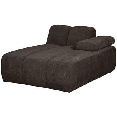 Woood Mojo chaise longue bank arm rechts ribstof Bruin