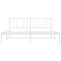 Bedframe met hoofdbord metaal wit 193x203 cm - thumbnail