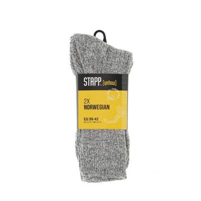 STAPP Werksokken Heren Yellow Norwegian 2-pack Grey Melange-47/50