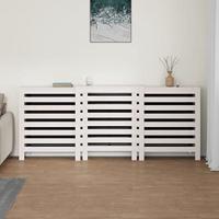 Radiatorombouw 210x21x85 cm massief grenenhout wit - thumbnail