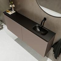 MONDIAZ TURE 120cm toiletmeubel smoke. EDEN wastafel urban rechts geen kraangat - thumbnail