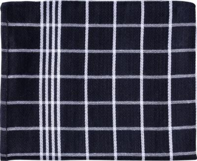Handdoek Christelle, ft 50 x 70 cm, geruit, zwart, pak van 3 stuks