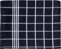 Handdoek Christelle, ft 50 x 70 cm, geruit, zwart, pak van 3 stuks - thumbnail