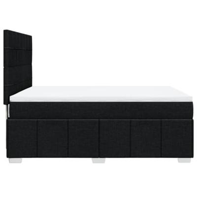 Boxspring met matras stof zwart 140x200 cm
