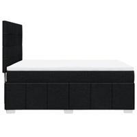 Boxspring met matras stof zwart 140x200 cm - thumbnail