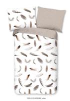 Good Morning Dekbedovertrek "veren" - Wit - (140x200/220 cm) - Katoen Flanel - thumbnail