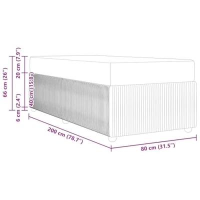 Bedframe met matras met matras Zwart 80 x 200 cm Fluweel