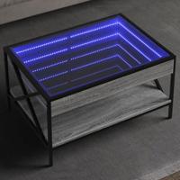 Salontafel met Infinity LED 70x50x38 cm grijs sonoma eikenkleur - thumbnail