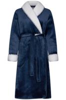 Dames Badjas Fleece - Morning Gown - Warme winter ochtendjas donkerblauw - Blauw - Blauw - Blauw - Blauw - Blauw - Blauw - Blauw - Blauw - - - thumbnail