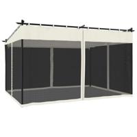 Prieel met zijwanden van gaas 4x3 m staal crmekleurig - thumbnail