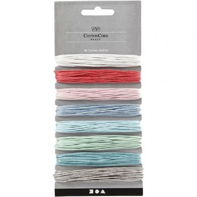 Creativ Company Katoenkoord, dikte 1 mm, pastelkleuren, 8x5 m/ 1 doos Creativ Company Katoenkoord, dikte 1 mm, pastelkleuren, 8x5 m/ 1 doos