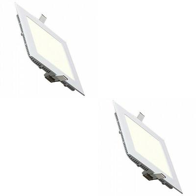 LED Downlight Set 12W Vierkant - Natuurlijk Wit 4200K - 2 Stuks