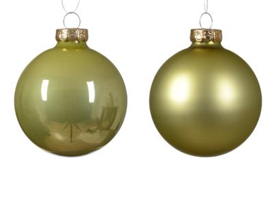 Decoris kerstballen glas 8st pistache 7cm