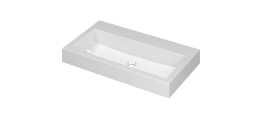 INK Momento Wastafel Polystone Zonder Kraangat - 800x450x90 mm - Glans Wit