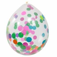 Confetti ballon met multikleur confetti - 4 stuks - thumbnail