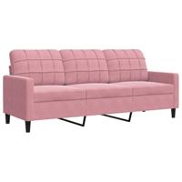 3-delige Loungeset met kussens en bolsters fluweel roze - thumbnail