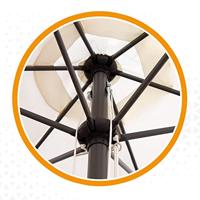 Parasol Aktive Crème Aluminium Staal 270 cm - thumbnail