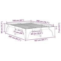 Bedframe met opslag Wit 160 x 200 cm Massief grenenhout - thumbnail