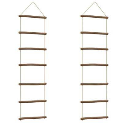 VidaXL Wanddecoraties laddervormig 2 st 30x100 cm naturel tak
