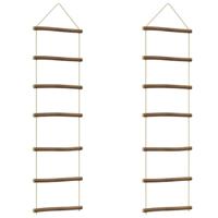 Wanddecoraties laddervormig 2 st 30x100 cm naturel tak - thumbnail