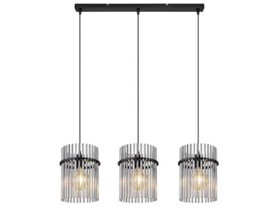Globo Zwarte hanglampGorley met smoke glas 3-lichts - 15698-3H