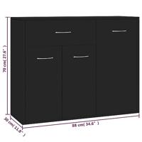 Dressoir 88x30x70 cm bewerkt hout zwart - thumbnail
