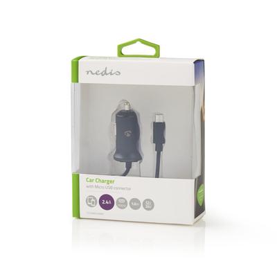 Nedis CCHAM240ABK Auto-oplader 2,4 A Vaste Kabel Micro-usb Zwart Nedis CCHAM240ABK Auto-oplader 2,4 A Vaste Kabel Micro-usb Zwart