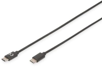 Digitus USB-kabel USB 2.0 USB-C stekker, USB-C stekker 1.80 m Zwart Rond, Stekker past op beide manieren, Afgeschermd (dubbel) AK-300138-018-S