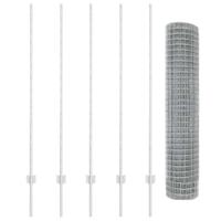 VidaXL Hek met paal zilver 1,4 x 10 m staal - thumbnail