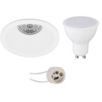LED Spot Set - Pragmi Pollon Pro - GU10 Fitting - Inbouw Rond - Mat Wit - 4W - Natuurlijk Wit 4200K - Verdiept - Ø82mm - thumbnail
