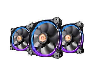 Thermaltake 3x Riing 12 LED RGB PC-ventilator Zwart (b x h x d) 120 x 120 x 25 mm Incl. LED-verlichting Thermaltake 3x Riing 12 LED RGB PC-ventilator Zwart (b x h x d) 120 x 120 x 25 mm Incl. LED-verlichting