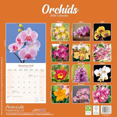 Orchids Calendar 2026 Square Flowers Wall Calendar - 16 Month