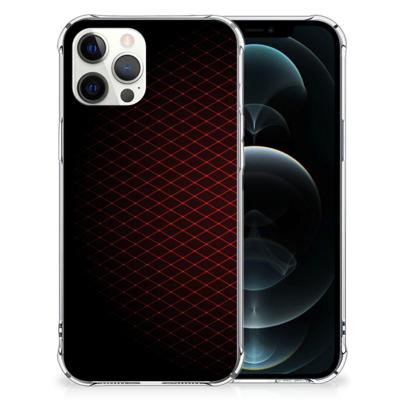 iPhone 12 Pro Max Doorzichtige Silicone Hoesje Geruit Rood iPhone 12 Pro Max Doorzichtige Silicone Hoesje Geruit Rood