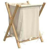 VidaXL Wasmand 45x55x63,5 cm bamboe crèmewit - thumbnail