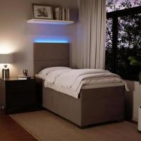 Boxspring met matras fluweel lichtgrijs 80x200 cm - thumbnail