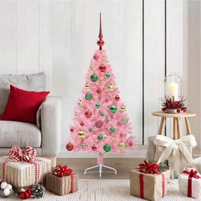 VidaXL Kunstmatig voorverlicht kerstboom met 150 led roze 120 cm pvc