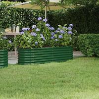 VidaXL Plantenbak 152x40x36 cm gegalvaniseerd staal groen - thumbnail