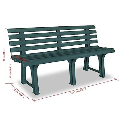 VidaXL Tuinbank 145,5 cm kunststof groen VidaXL Tuinbank 145,5 cm kunststof groen