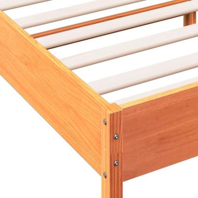 Bed met matras massief grenenhout wasbruin 140x190 cm
