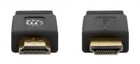 Manhattan 355636 HDMI-kabel HDMI Aansluitkabel HDMI-A-stekker, HDMI-A-stekker 5.00 m Zwart 4K UHD, Afgeschermd (dubbel), Plat, Platte uitvoering - thumbnail