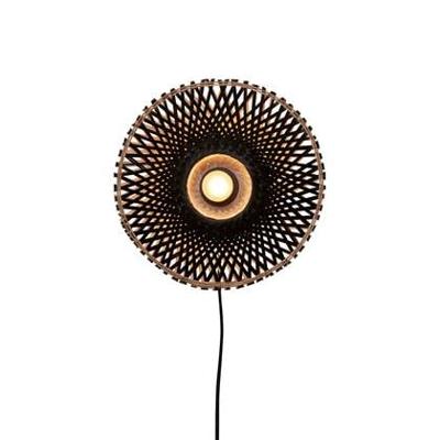 GOOD&MOJO Wandlamp 'Kalimantan' Bamboe, 30cm, kleur Zwart/Naturel GOOD&MOJO Wandlamp 'Kalimantan' Bamboe, 30cm, kleur Zwart/Naturel